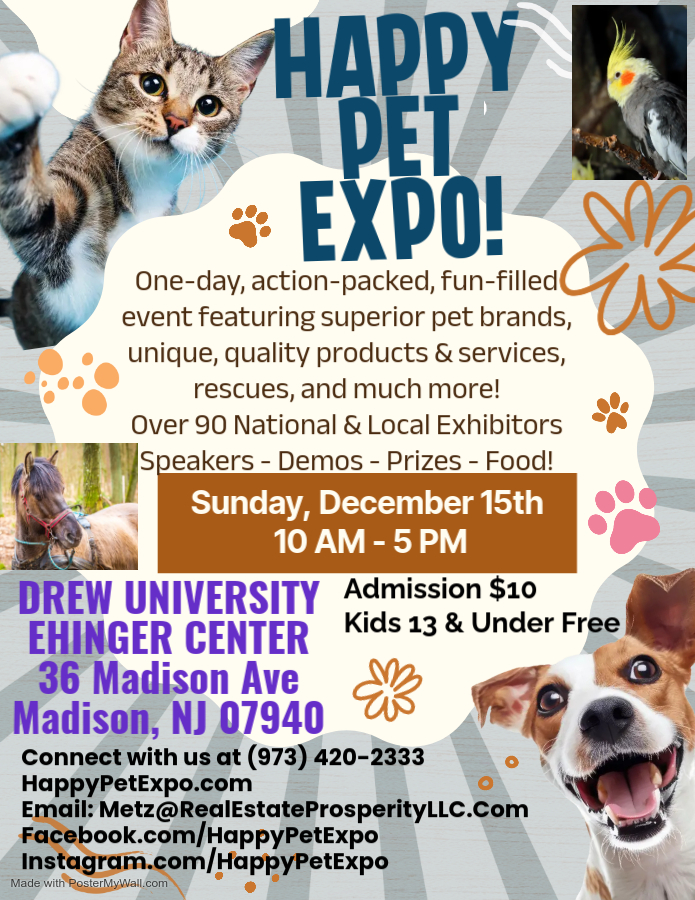Happy Pet Expo Flyer December 15th 2024, Madison NJ