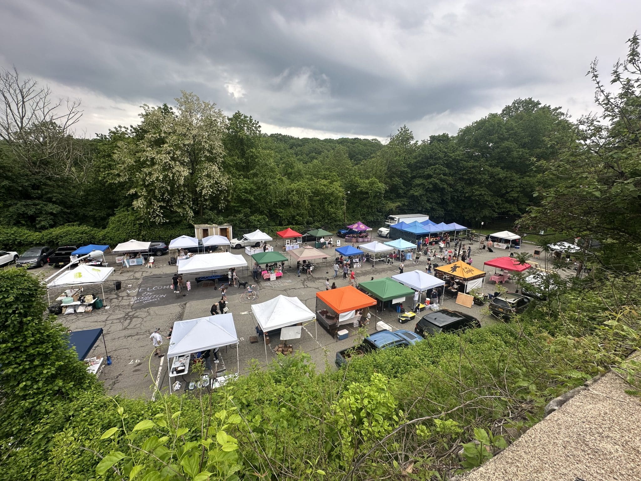 Boonton Farmers Market seen from above